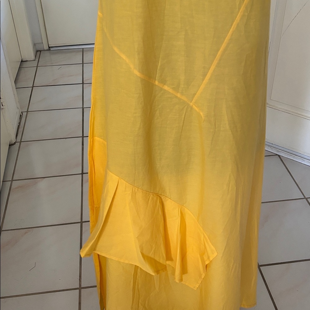 Yellow Sleeveless Asymmetrical Dress Size M/L - Picture 4 of 7